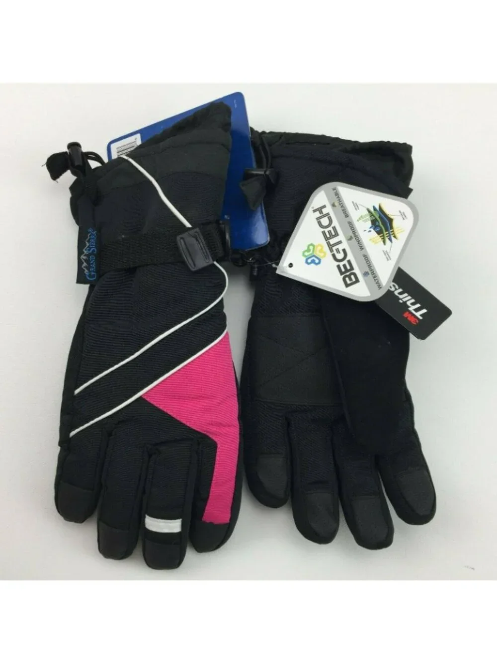 Grand Sierra Bec-Tech Waterproof Windproof Womens Pink Black Gloves Large